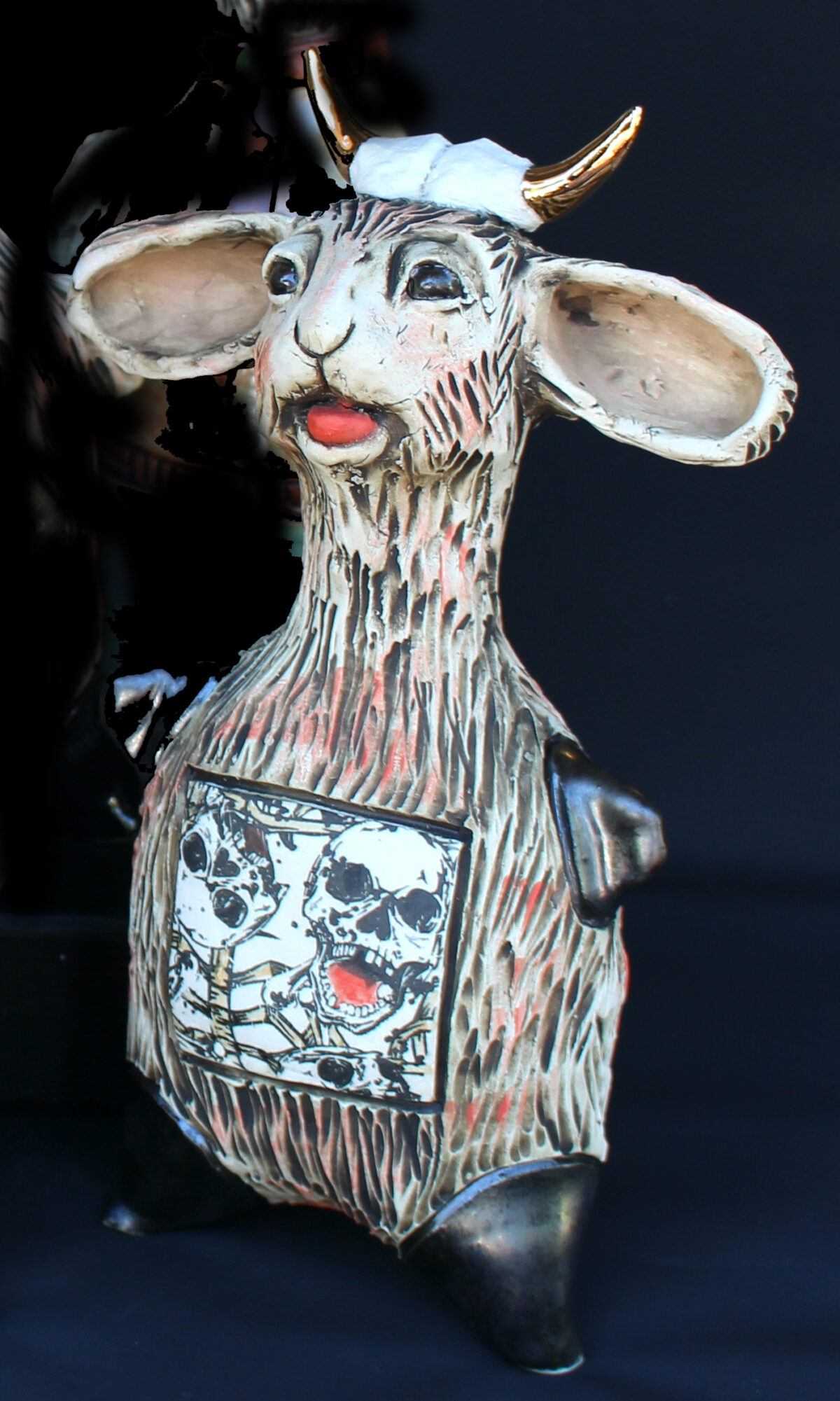 Wild Rabbit ceramic sculpture - approximately 9" high