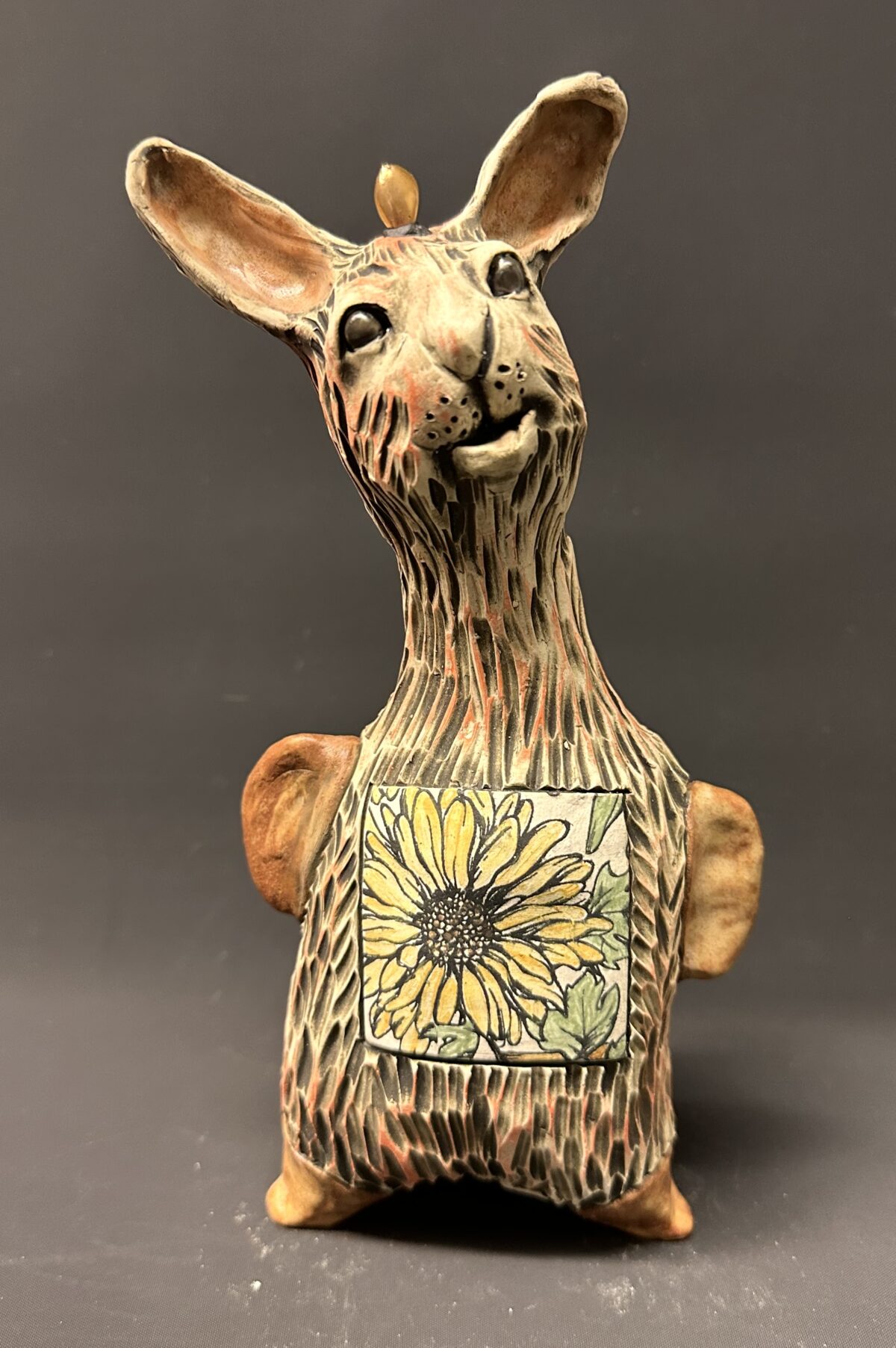 Wild Rabbit ceramic sculpture - approximately 9" high
