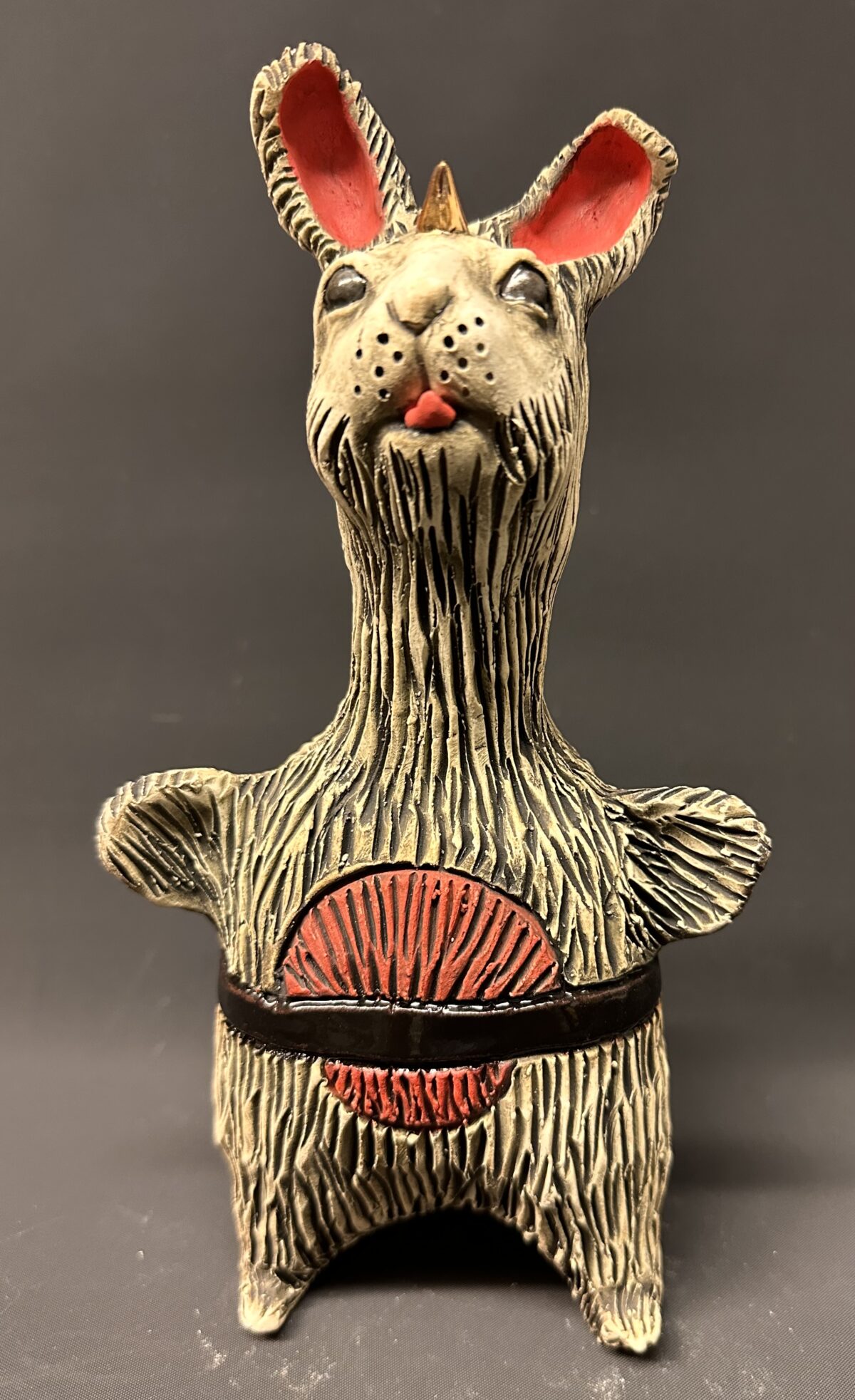 Wild Rabbit ceramic sculpture - approximately 9" high