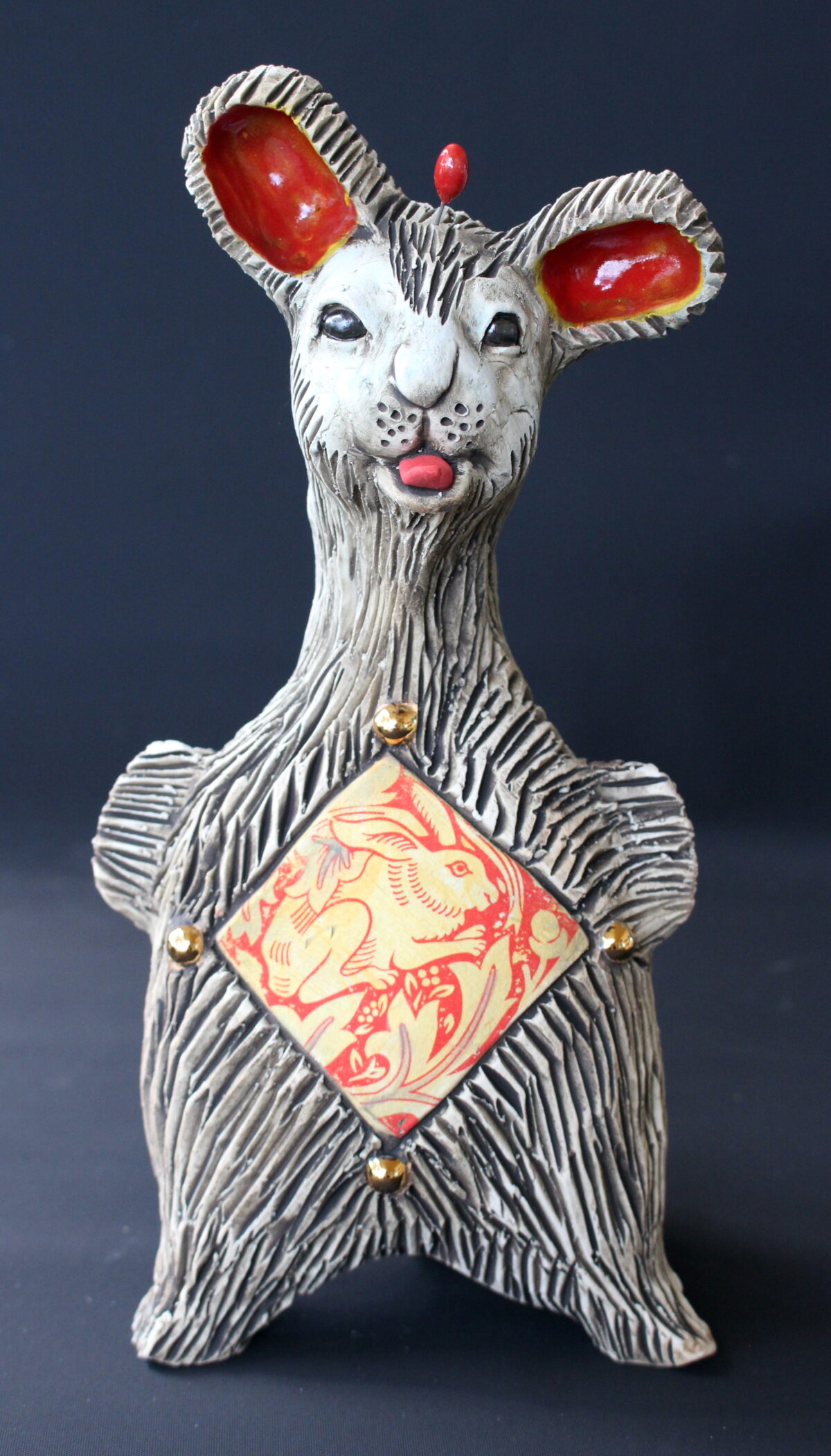 Wild Rabbit ceramic sculpture - approximately 9" high