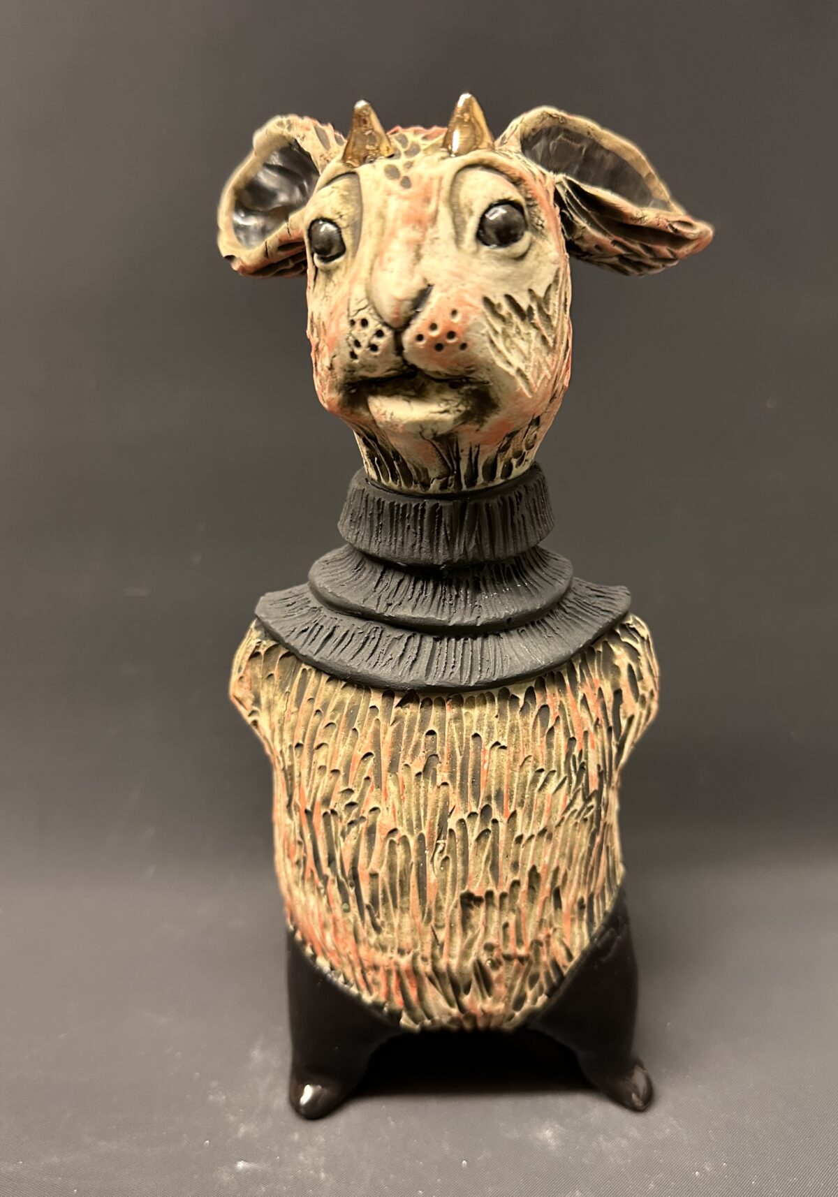 Wild Rabbit ceramic sculpture - approximately 9" high
