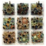 A collection of wall hanging "Coral Reef" ceramic sculptures